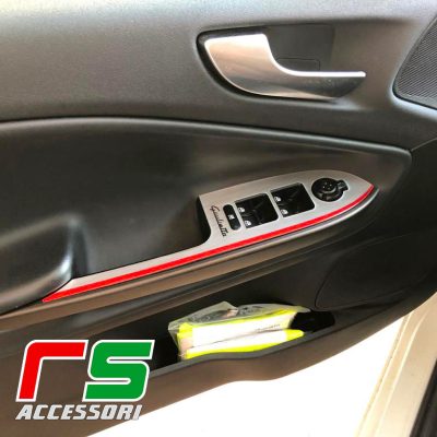 Alfa Romeo Giulietta AUFKLEBER mit Druckknopf für Fensterheber in Aluminiumoptik 