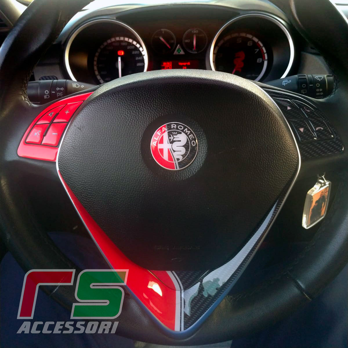 adhésifs Alfa Romeo Mito Giulietta effet carbon sticker pour volant