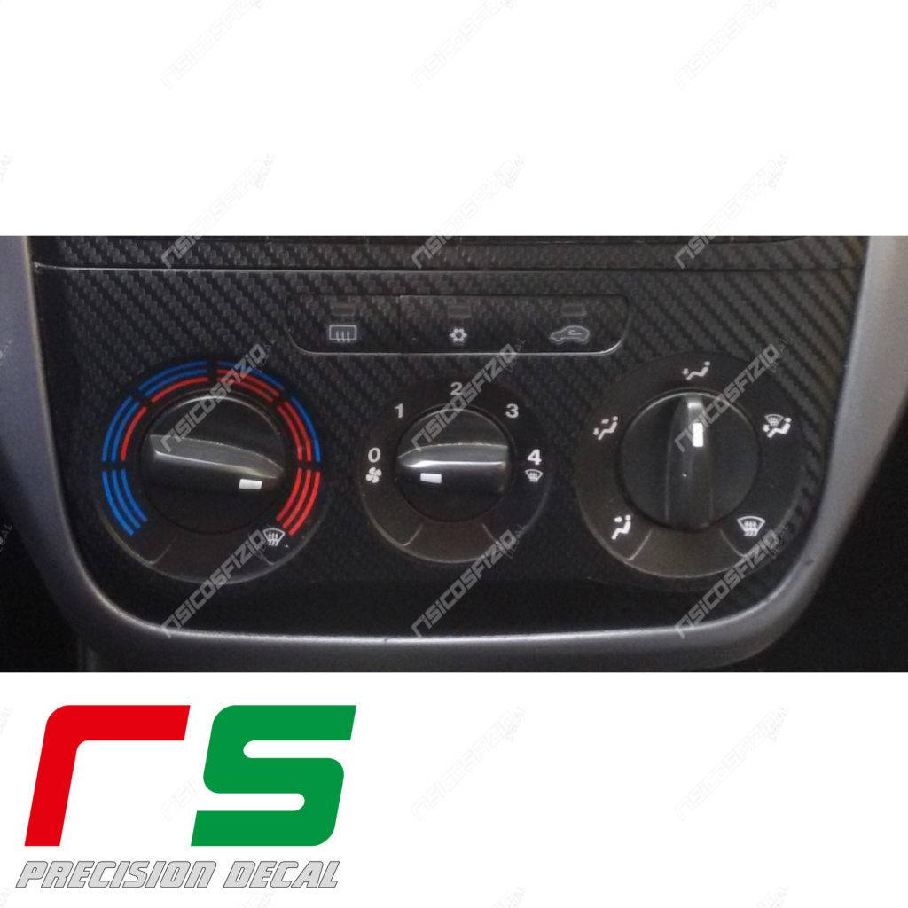 adhésifs Fiat Punto sticker climation manuelle en vinyle effet carbone – Image 5