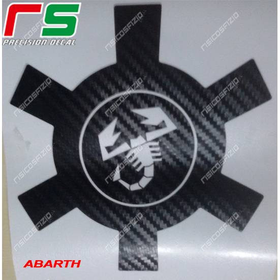 Fiat point stickers carbonlook Decal abarth logo seat knobs