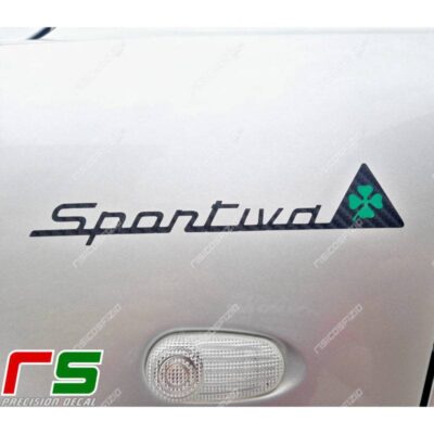 adhésifs Alfa Romeo Sportiva logo look carbone