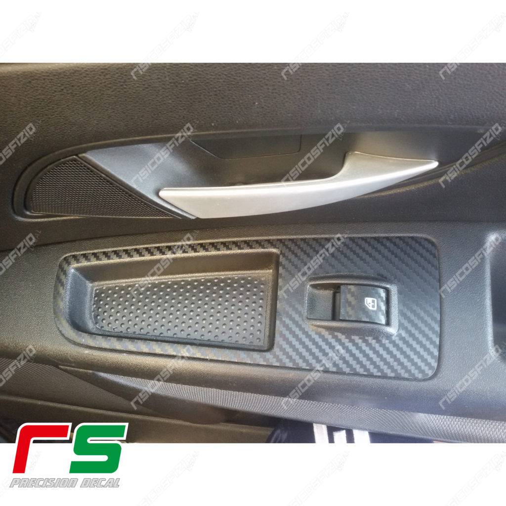 adesivi Fiat Punto 3 porte carbon look Decal alzacristalli - immagine 3