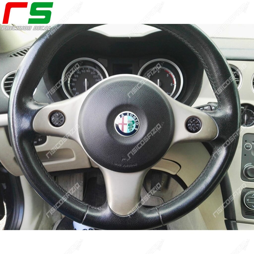 Alfa Romeo 159 Carbonoptik-Aufkleber Lenkrad-Knöpfe