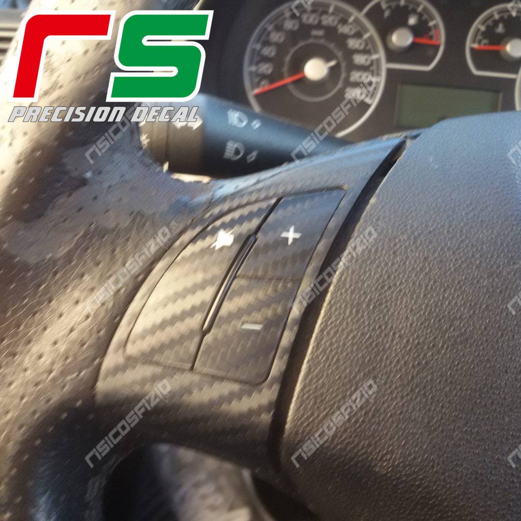 Fiat 500 Bravo Punto Carbonoptik-Aufkleber Lenkrad-Knöpfe – Bild 2