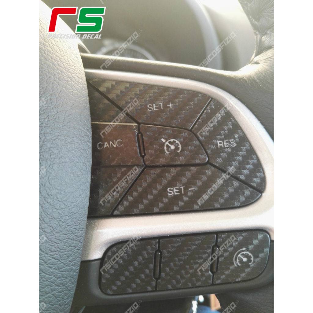 adhésifs Jeep Renegade Fiat 500x Tipo sticker effet carbon commandes de volant – Image 3