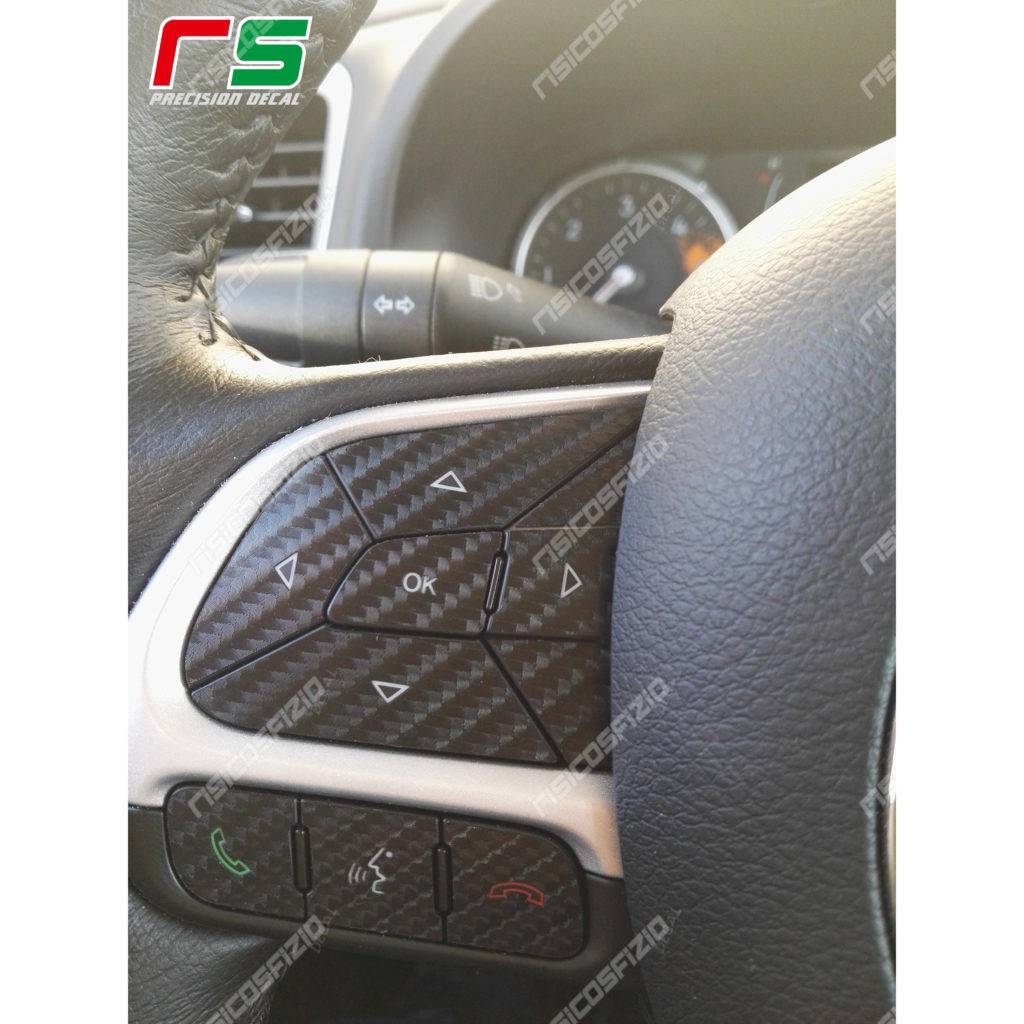 adhésifs Jeep Renegade Fiat 500x Tipo sticker effet carbon commandes de volant – Image 4