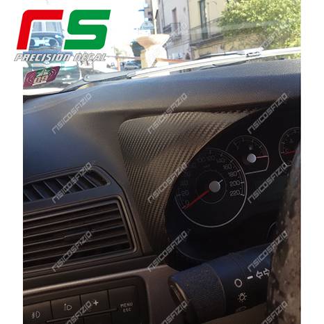 Dashboard cover stickers by Fiat Punto in carbon-like vinyl