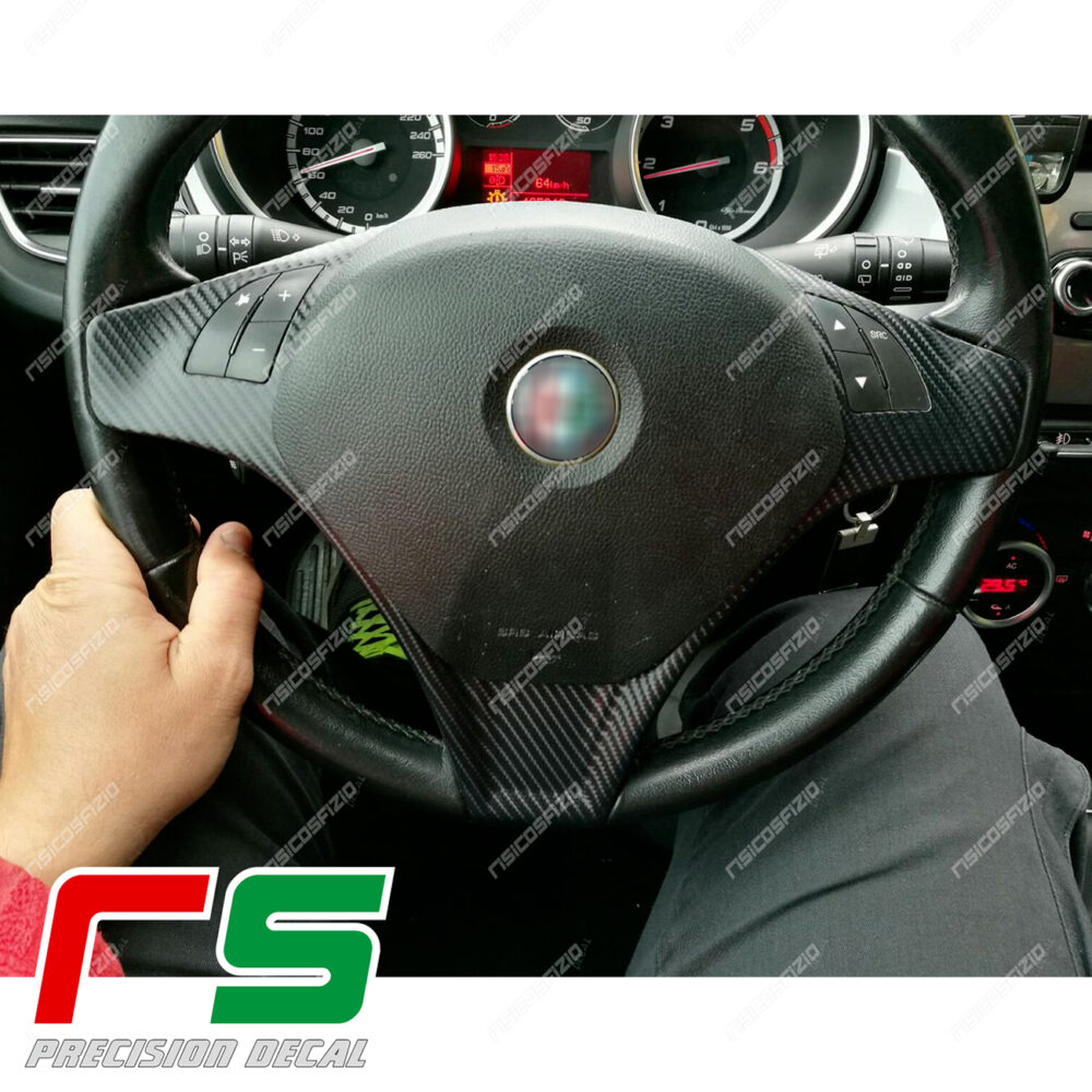 adesivi Alfa Romeo Mito Giulietta carbon look decal cover volante - immagine 8