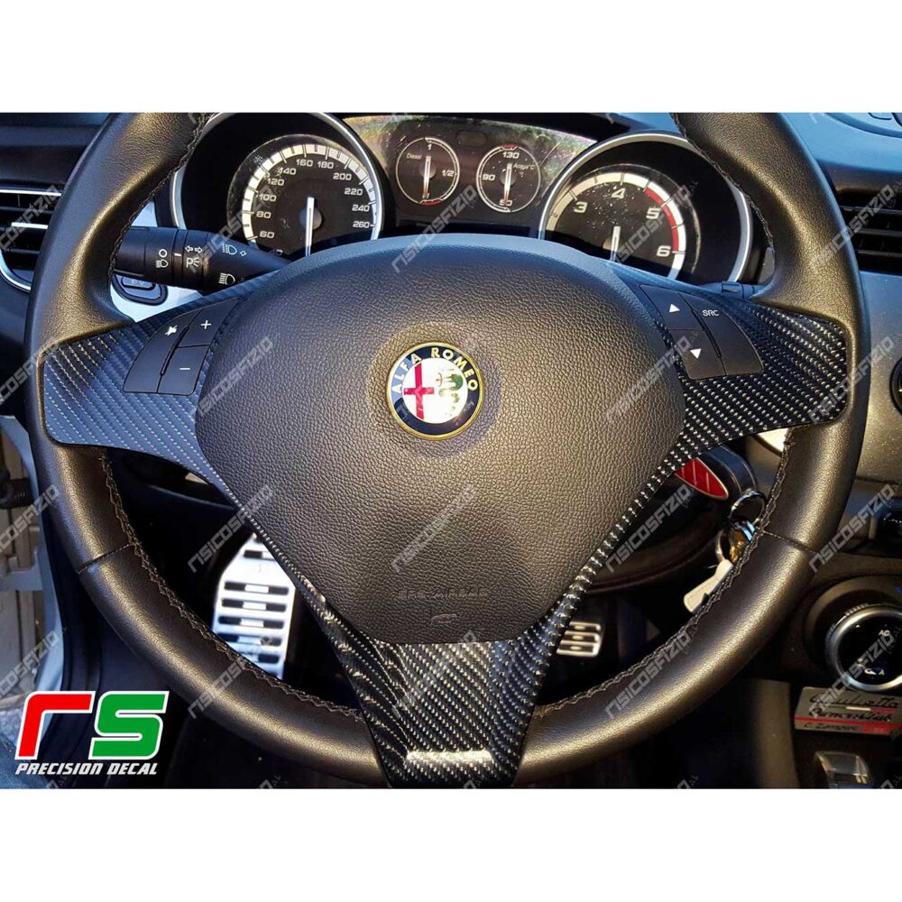 adhésifs Alfa Romeo Mito Giulietta effet carbone sticker cover volant