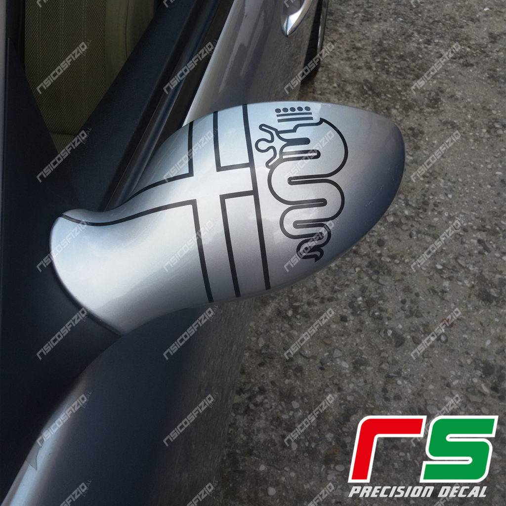 adesivi Alfa Romeo 147 156 GT specchietti logo pre 2016 - immagine 3