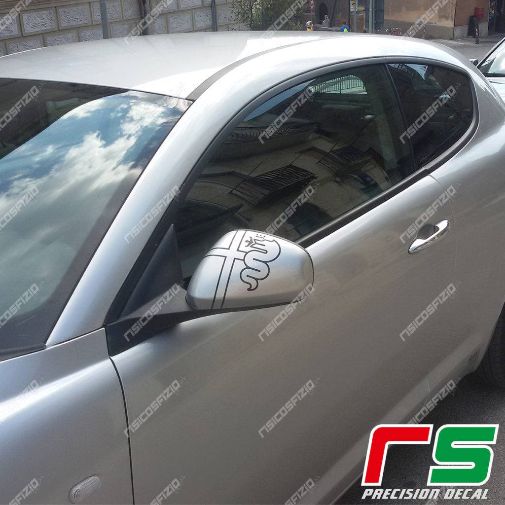 adesivi Alfa Romeo Mito Giulietta 159 specchietti logo 2016 - immagine 2