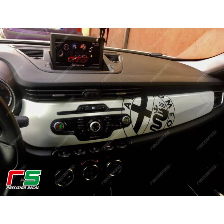 Logo Vinyl Decals, Stickers & Vinyl Art Alfa Romeo Dashboard Logo Sticker Decal - Carbon Look Cover For Pre-2016/2016 Models Car Dashboard Decal