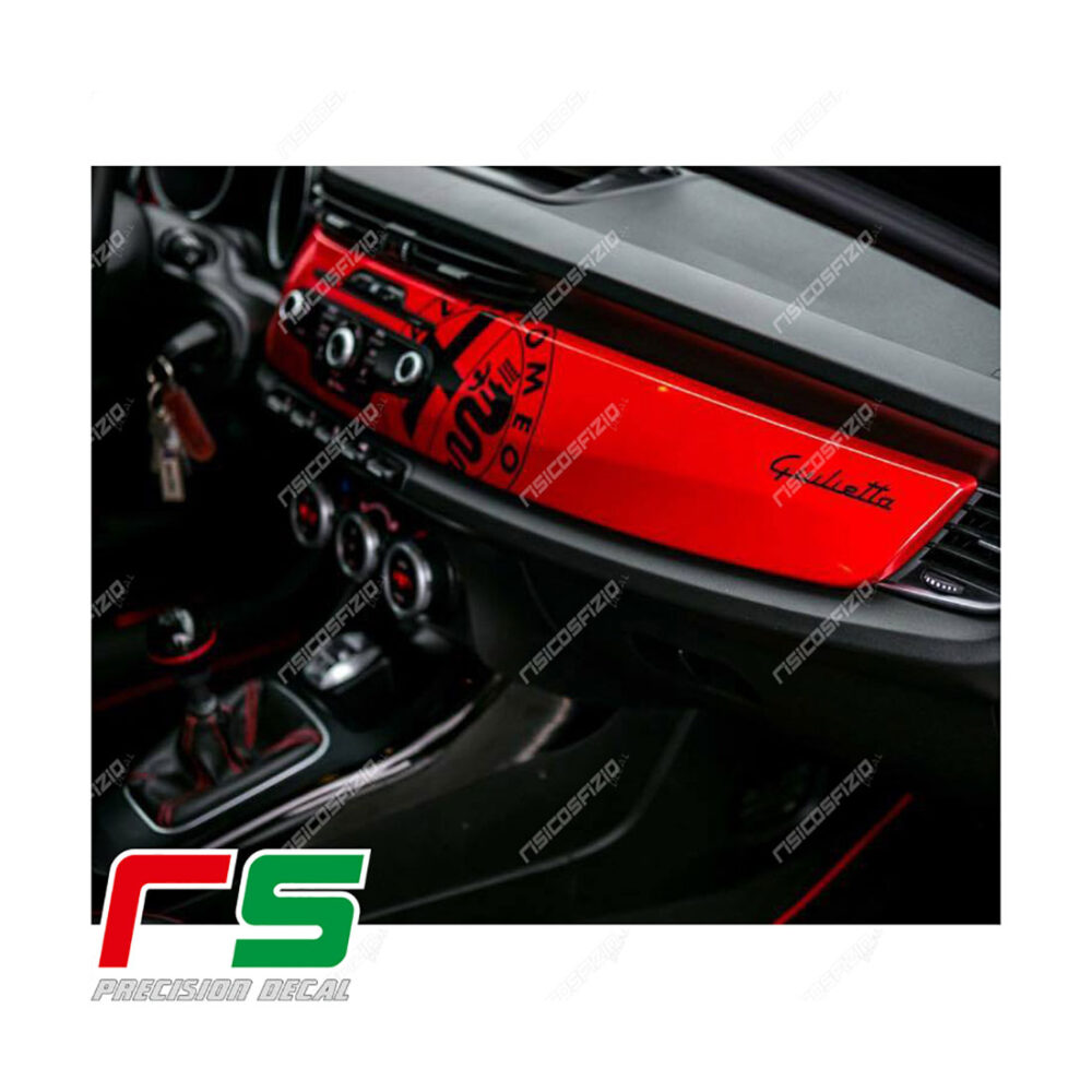 adesivi Alfa Romeo Giulietta carbonlook Decal decorazione cruscotto logo - immagine 2