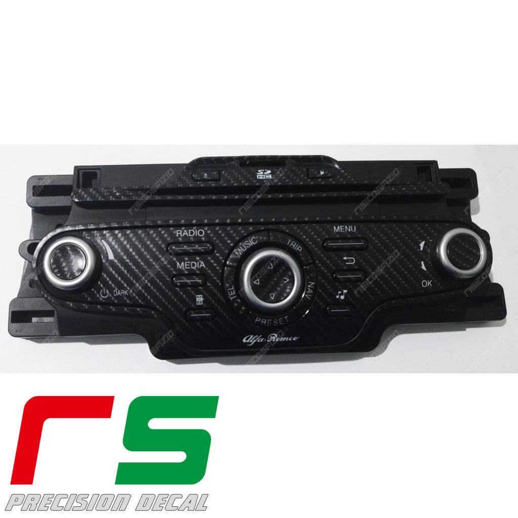 adesivi Alfa Romeo Giulietta carbonlook Decal controller radionav - immagine 2