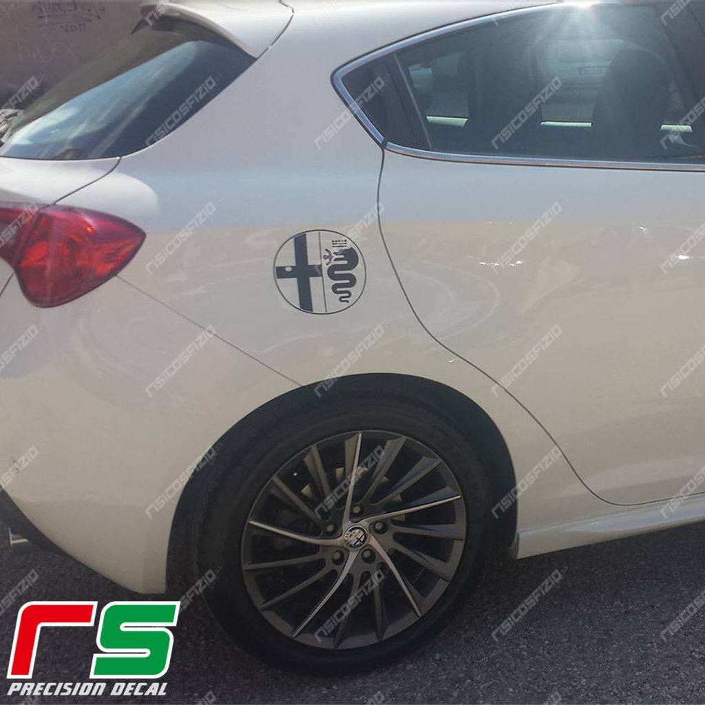 adesivi Alfa Romeo Giulietta Decal carbon look sportello serbatoio logo - immagine 3