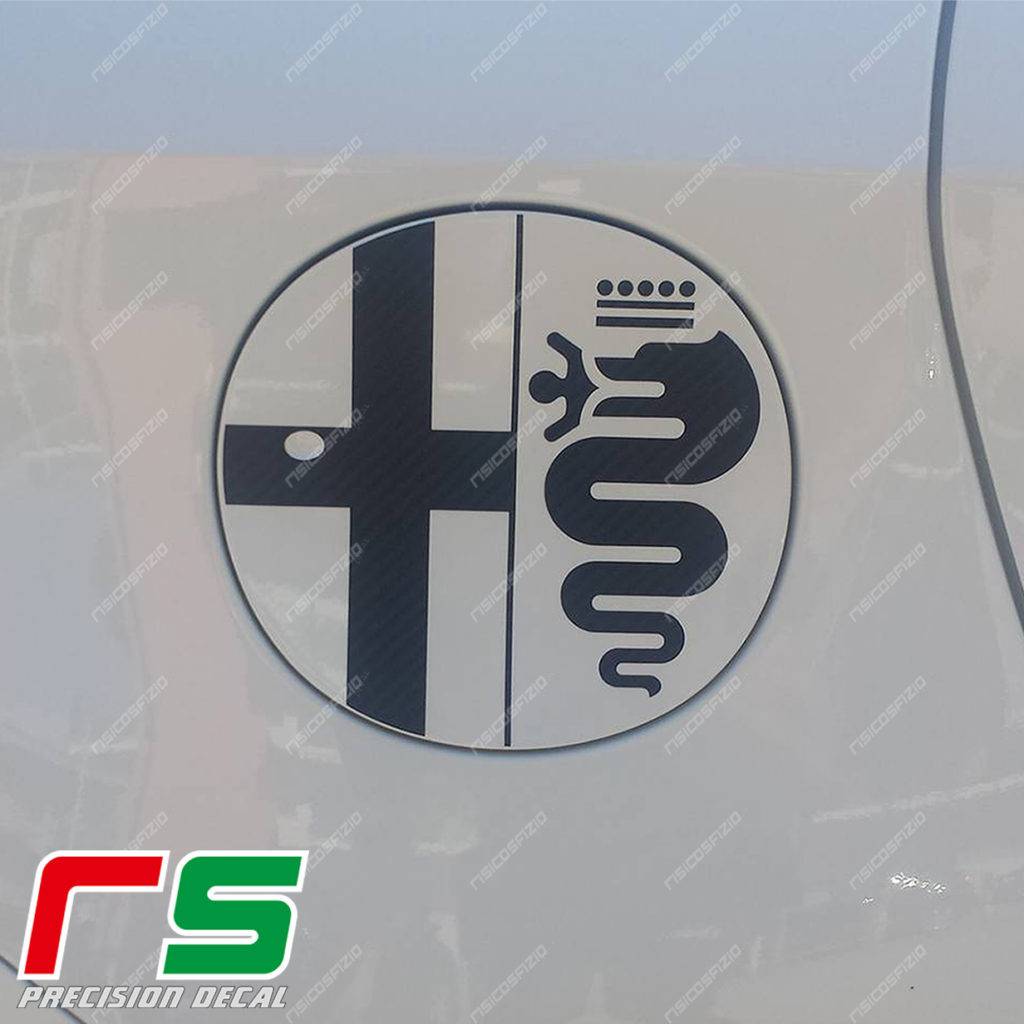 adesivi Alfa Romeo Giulietta Decal carbon look sportello serbatoio logo - immagine 2