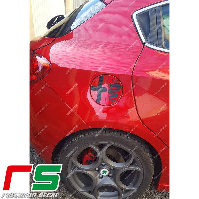 adesivi Alfa Romeo Giulietta Decal carbon look sportello serbatoio logo