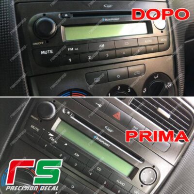 adesivi Fiat Punto Decal tasti stereo radio ripristino colorazione