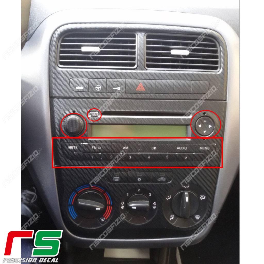 Fiat Punto stickers stereo radio buttons restore vinyl coloring - Image 3