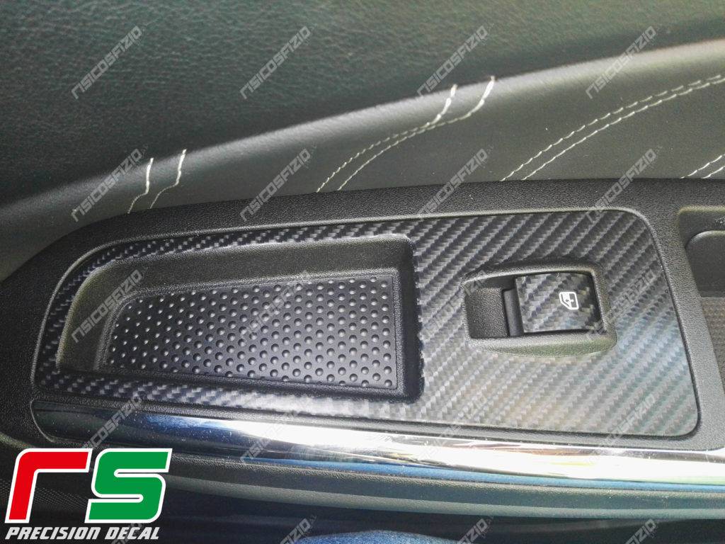adesivi Lancia Delta Fiat Bravo carbonlook Decal pulsantiera alzacristalli - immagine 4