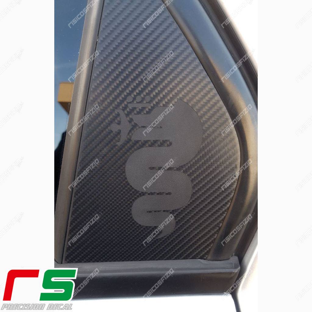 adesivi Alfa Romeo 159 carbonlook modanatura portiera posteriore decal - immagine 7
