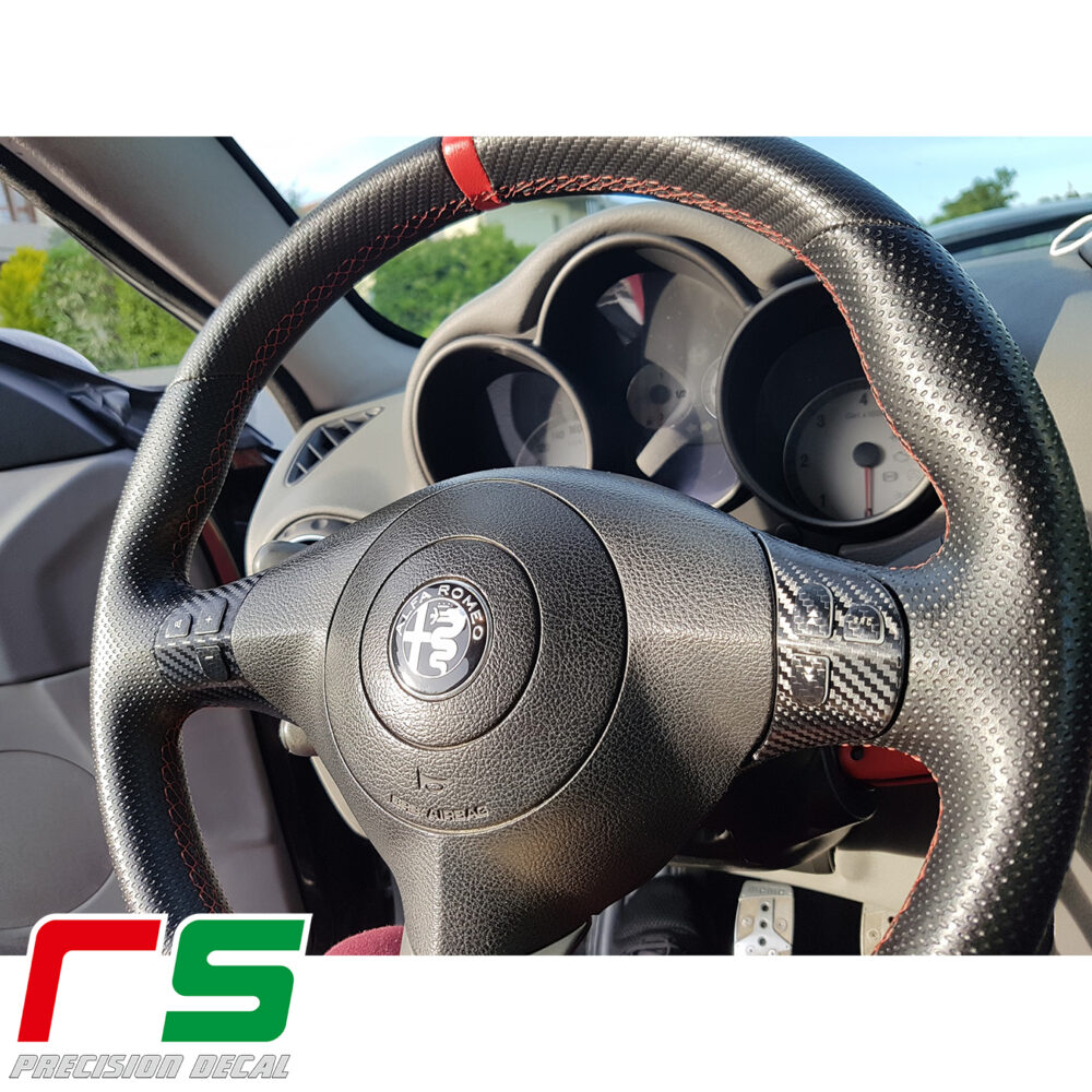stickers Alfa Romeo 147 156 GT carbonlook Decal steering wheel rims - Image 2