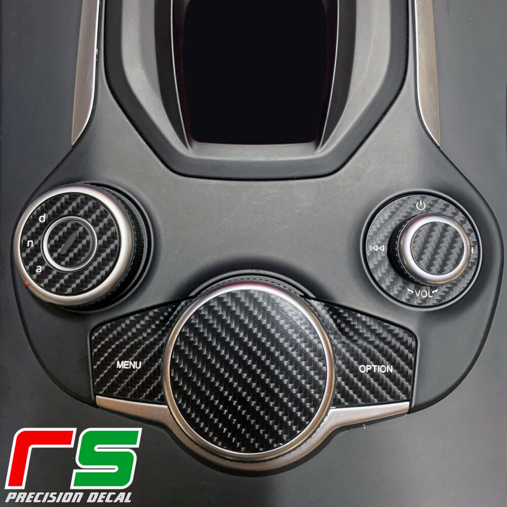 Alfa Romeo giulia adesivi Decal cover consolle cambio dna carbonlook