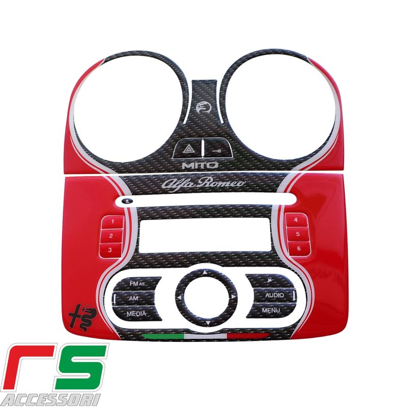 Alfa Romeo Mito Stereo-Radio-Konsolen-Kit mit Aufklebern aus Harz 