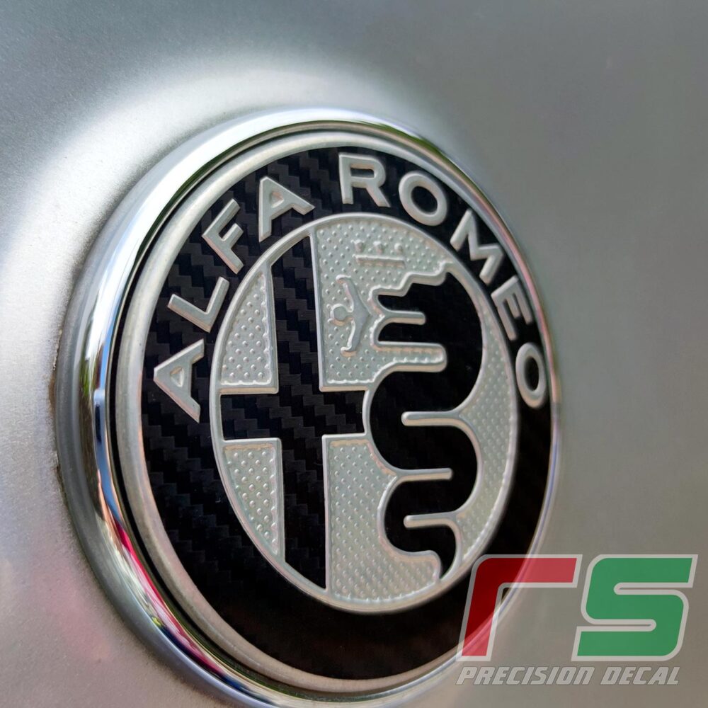 alfa romeo stickers restoration customize logo fregio carbonlook  - Image 2