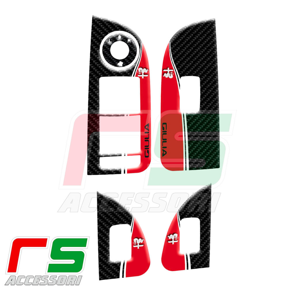 Alfa Romeo Giulia RESIN stickers for window regulators  - Image 2