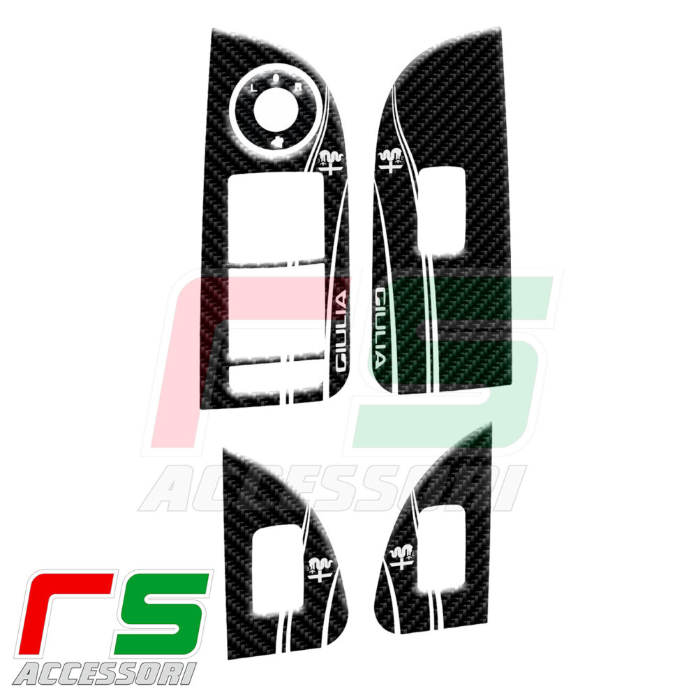 Alfa Romeo Giulia RESIN stickers for window regulators  - Image 4