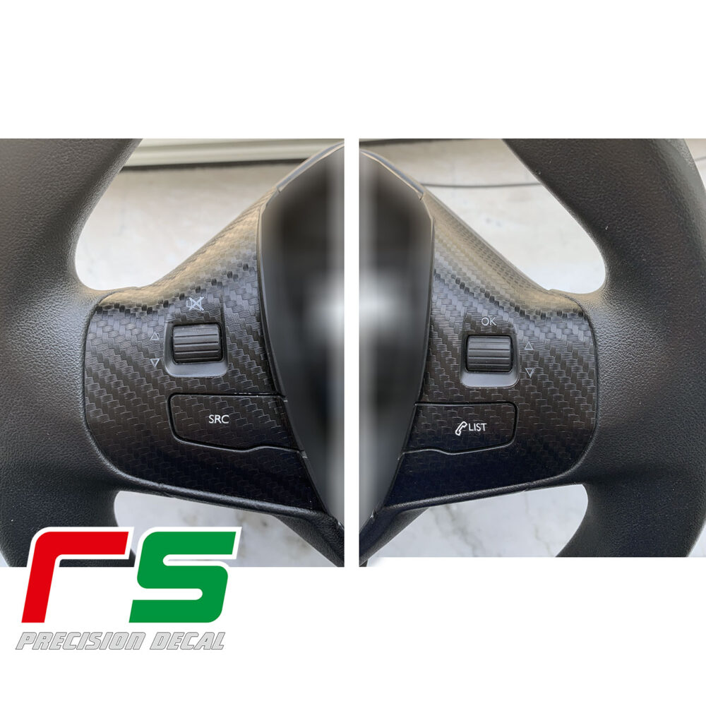 Autocollants Peugeot 208 sur le volant Decal tuning look carbone