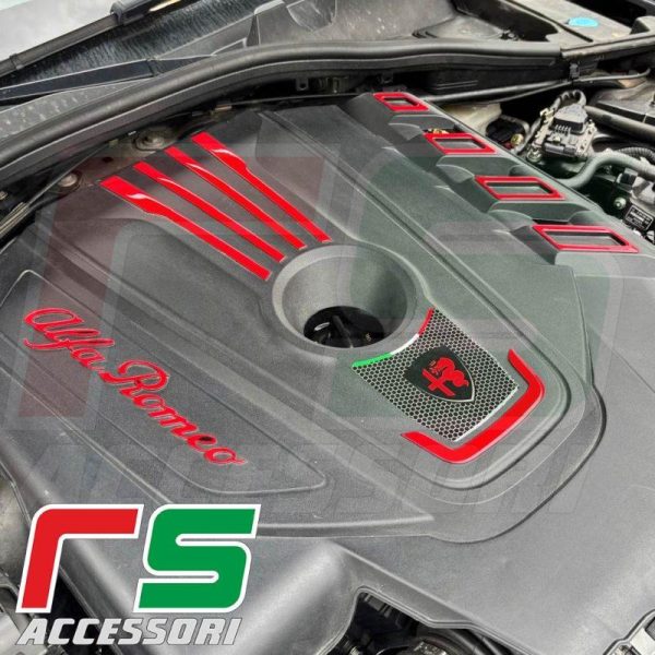 Alfa Romeo Giulia Stelvio turbodiesel resin stickers engine cover