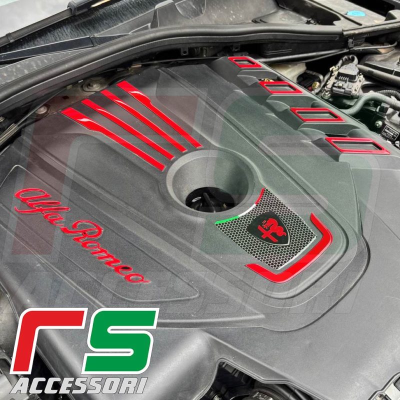 Alfa Romeo Giulia Stelvio turbodiesel adesivi resinati coprimotore