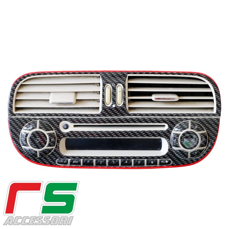 Fiat Abarth 500 Kunstharz-Aufkleber, Abdeckung, Stereo-Radio-Lüftungsschlitze