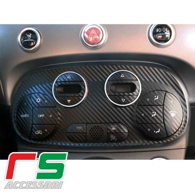Adesivi Fiat 500 2serie Abarth Decal carbon climatizzatore bizona