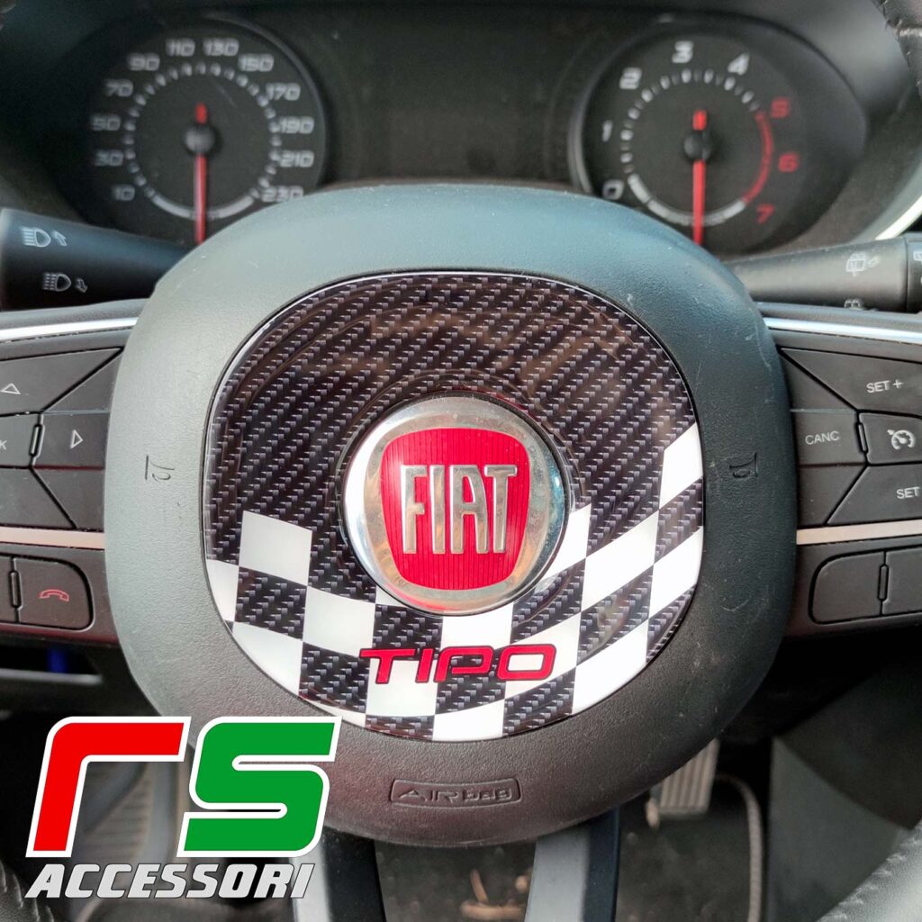 Fiat Tipo autocollants en résine housse airbag tuning look carbone 