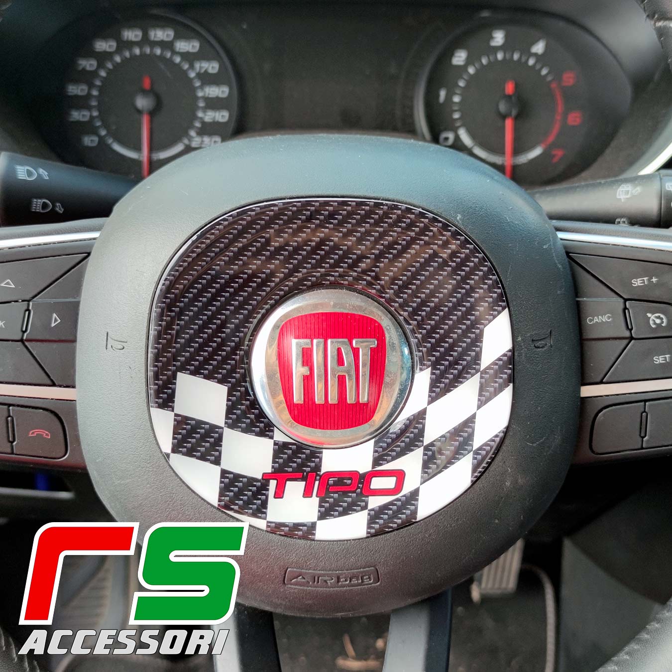 fiat tipo resinated stickers cover airbag carbonlook tuning