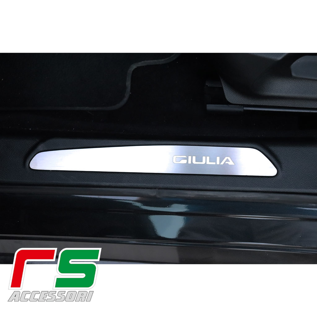 door sill Alfa Romeo Giulia stainless steel illuminated logo