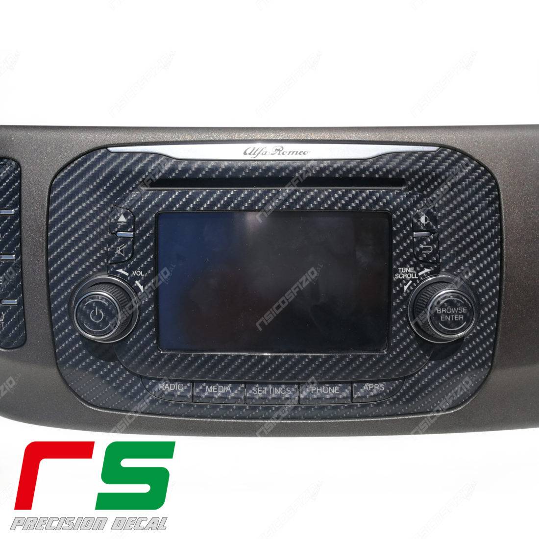 Adesivi Alfa Romeo Giulietta Uconnect 5 RadioNav Decal carbonlook