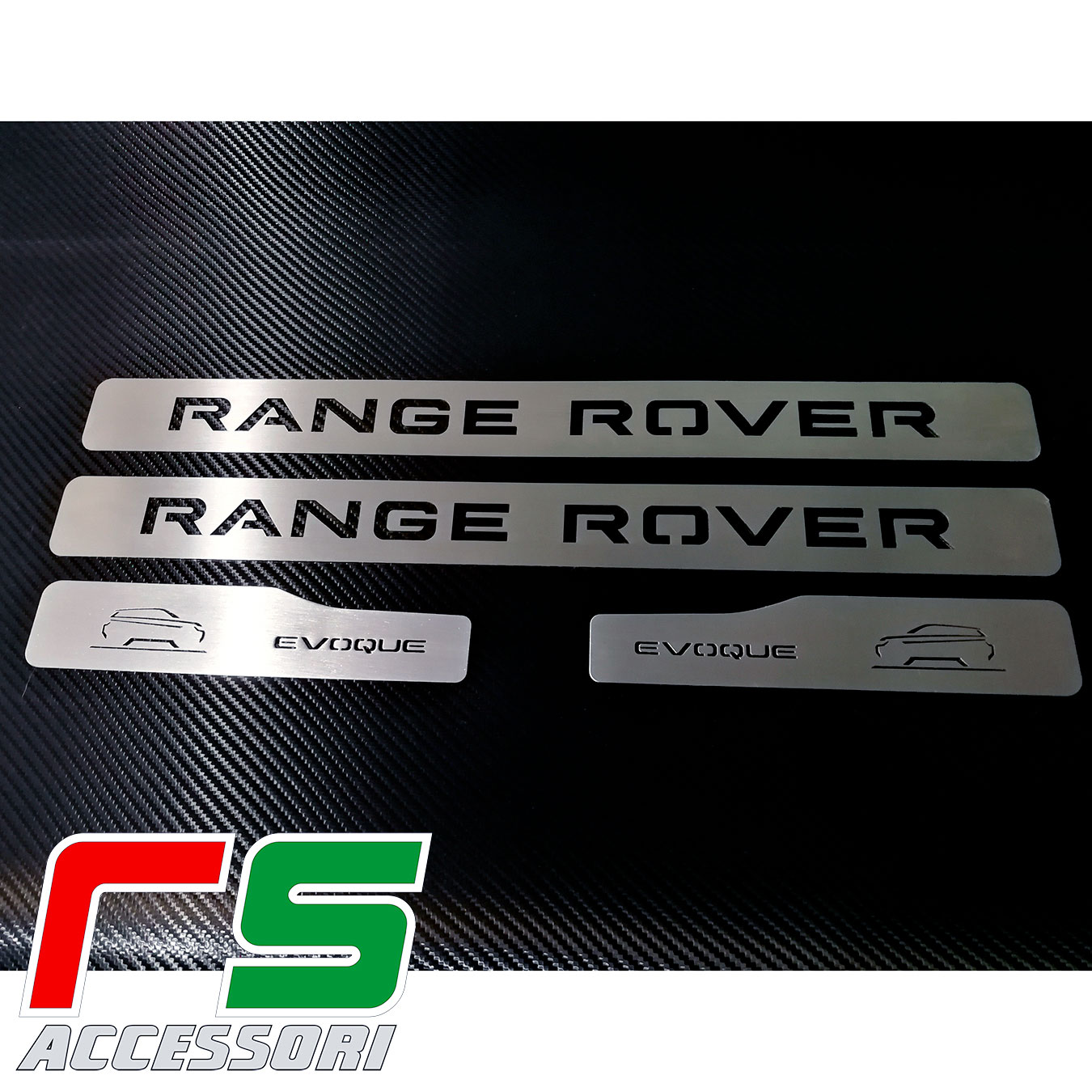 Slip-on platform door sill Range Rover Evoque in stainless steel