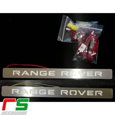 front door sill panels illuminated Range Rover Evoque stainless steel