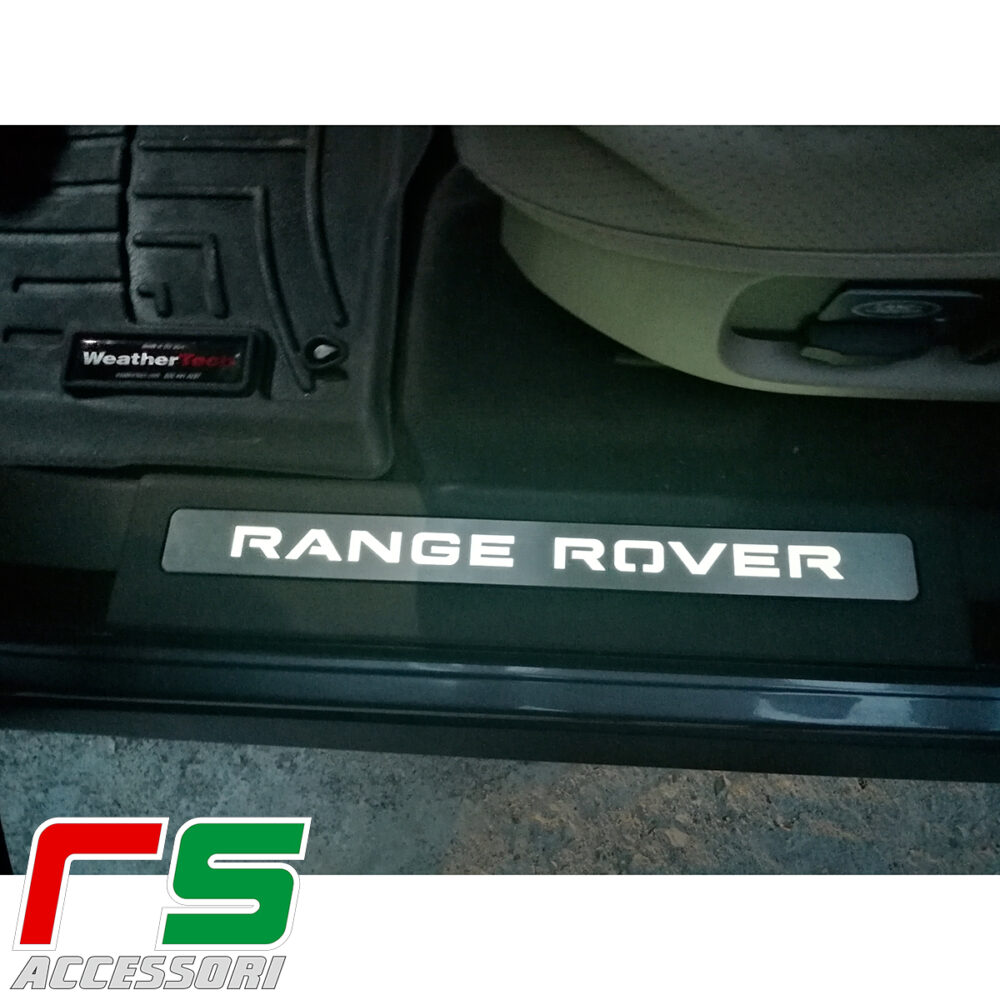 soglia porta posteriore battitacco batticalcagno Range Rover Evoque in acciaio 