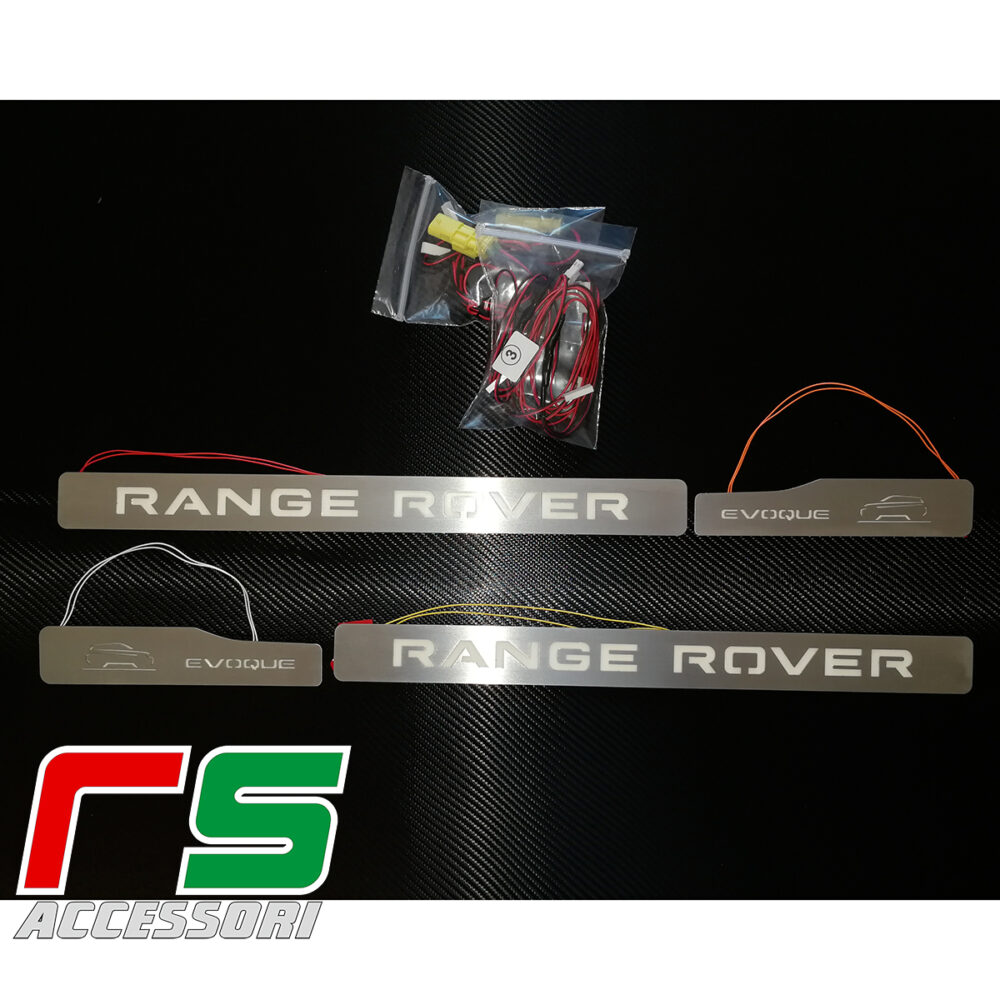 Range Rover Evoque battitacco illuminato sottoporta in acciaio inox aisi - immagine 3