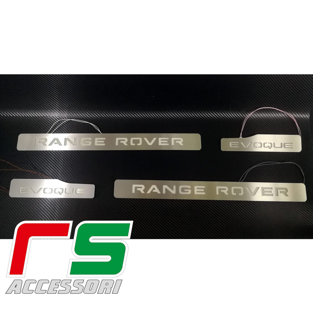 Range Rover Evoque battitacco luminoso sottoporta in acciaio inox