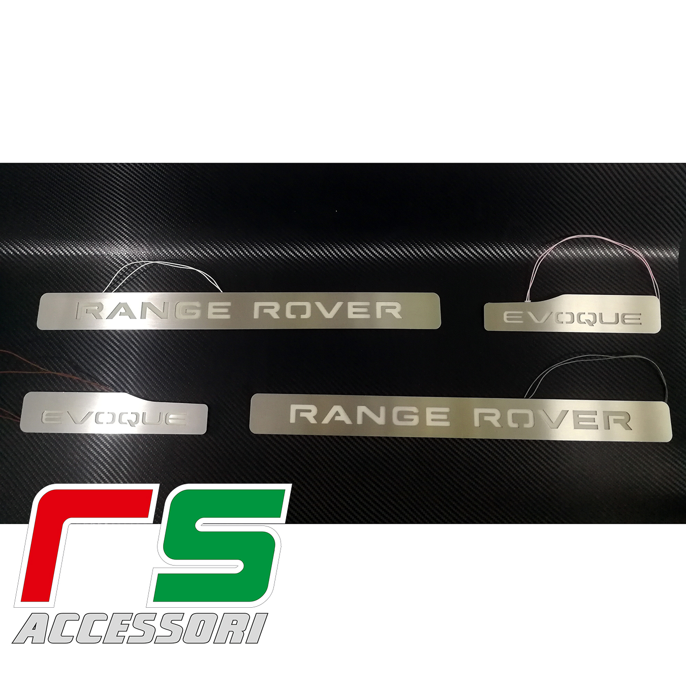 Range Rover Evoque battitacco luminoso sottoporta in acciaio inox