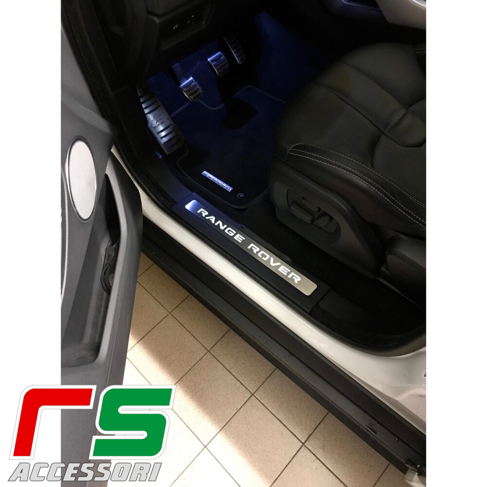 Range Rover Evoque battitacco illuminato sottoporta in acciaio inox aisi - immagine 9