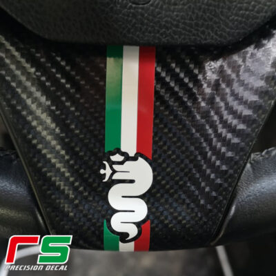Aufkleber Alfa Romeo Giulietta Mito der biscione Italienerflagge fliegt