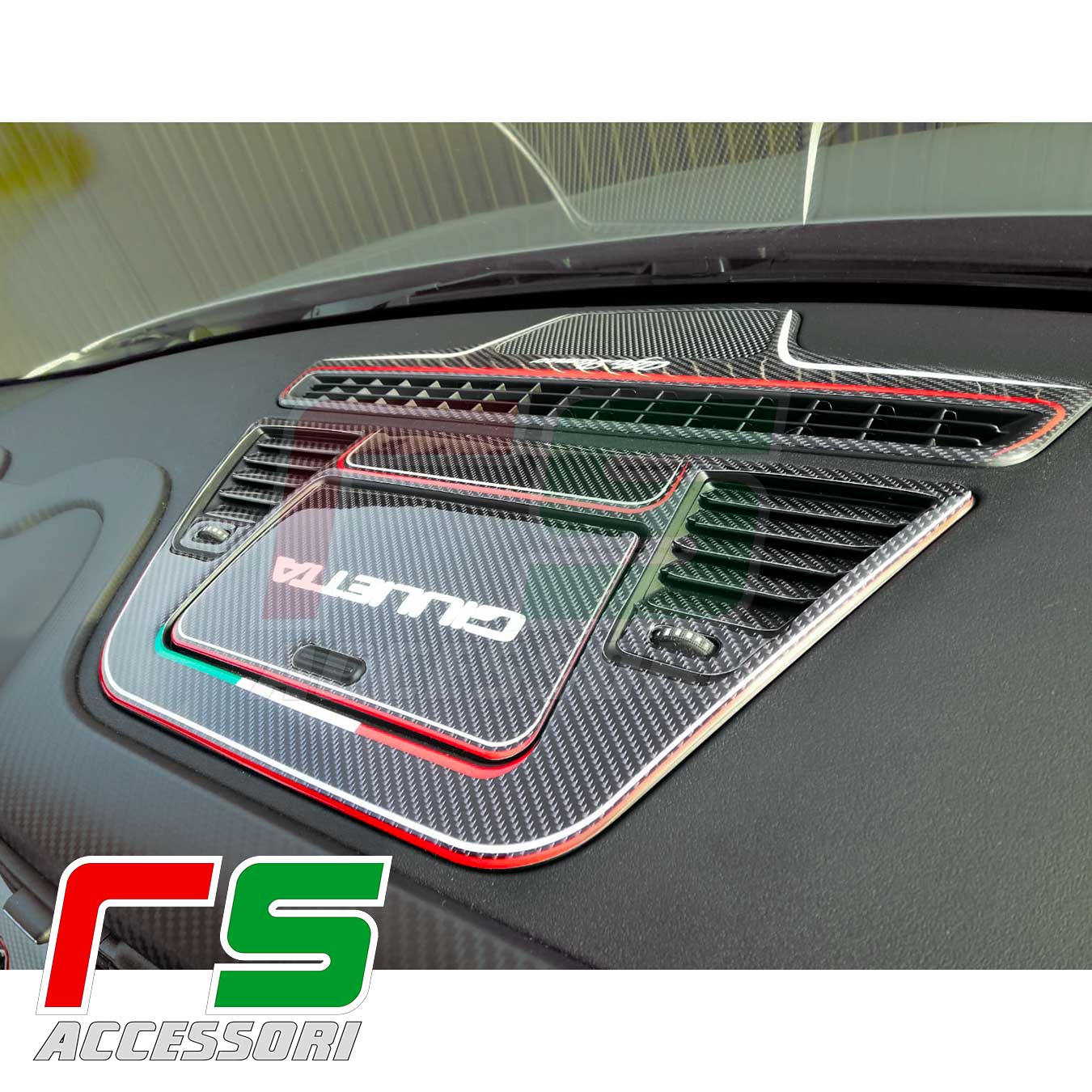 alfa giulietta resin-coated STICKERS dashboard drawer decal cover