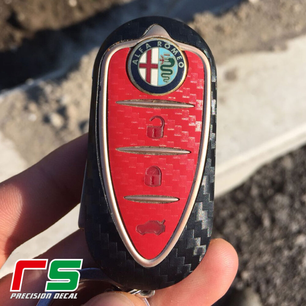 adesivo Alfa Romeo Mito 4C Giulietta carbonlook Decal chiave - immagine 4
